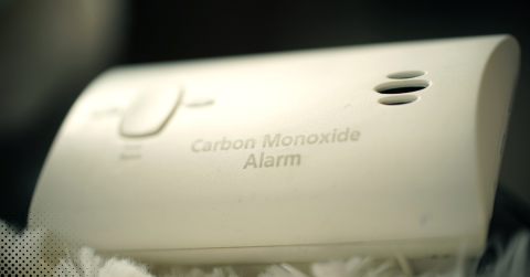 Close-up of a carbon monoxide detector in a home