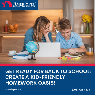 Mother and son creating a kid-friendly homework oasis for back-to-school preparation